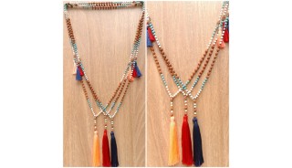 mix beads rudraksha stone tassels necklaces new design shipping free